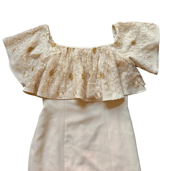 Slate & Willow Golden Iris Dress Size 8 Sheath Off shoulder Lace Ruffle 8 RTR - Picture 5 of 16